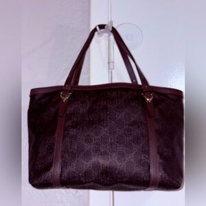AUTH Vintage Gucci Bronze GG Monogram Tote Bag GORGEOUS BAG! Lots of Life Left!